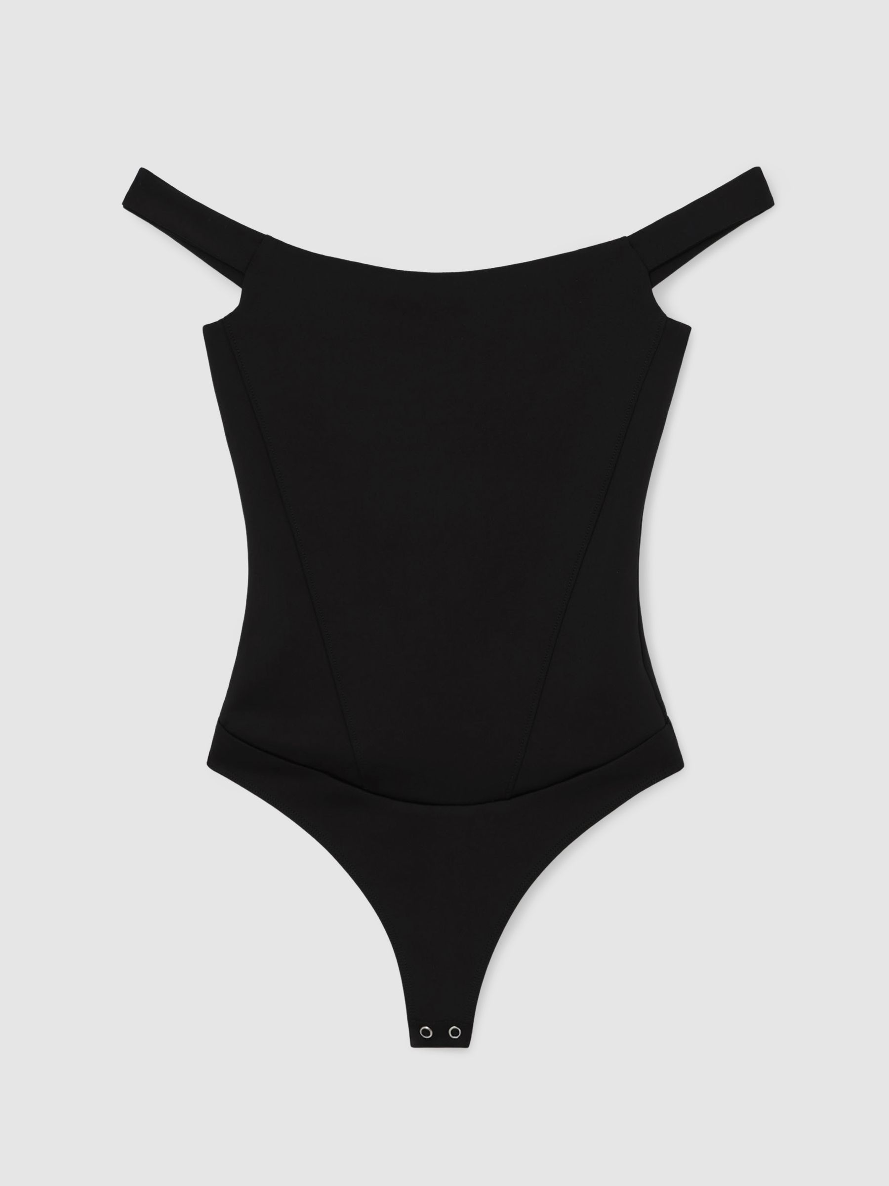 Reiss Scuba Corset Bodysuit In Black