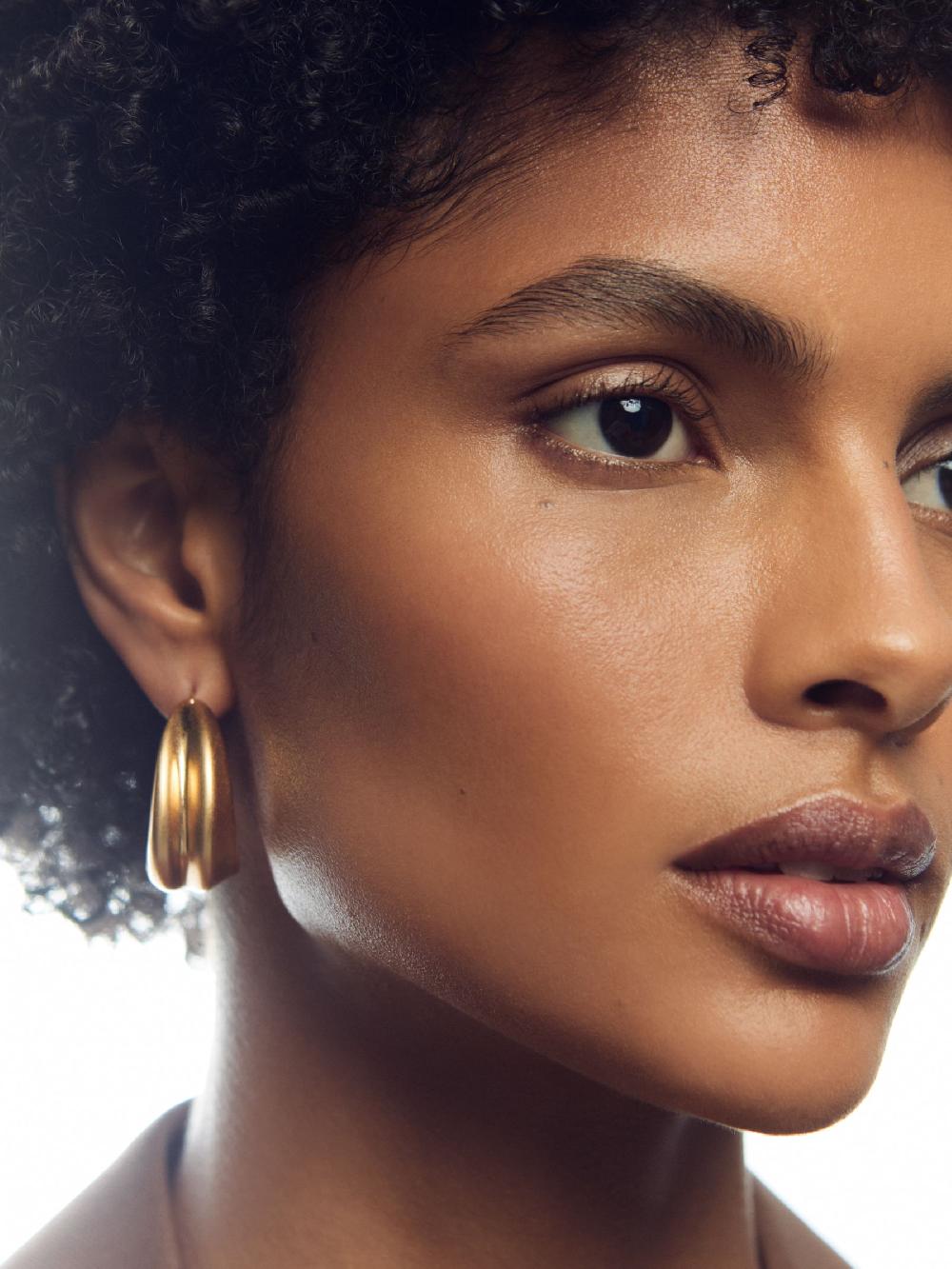 Reiss Sculptural Hoop Earrings In Gold Tone