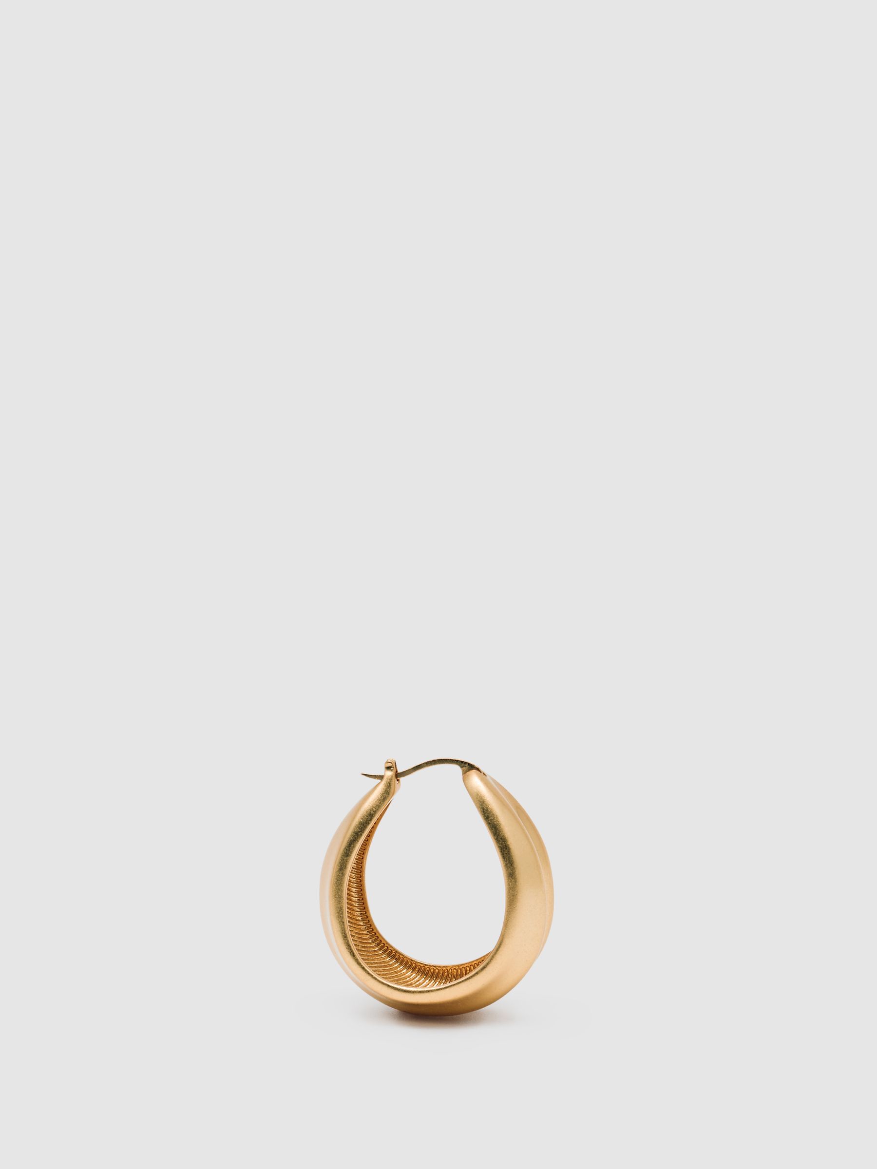 Reiss Sculptural Hoop Earrings In Gold Tone