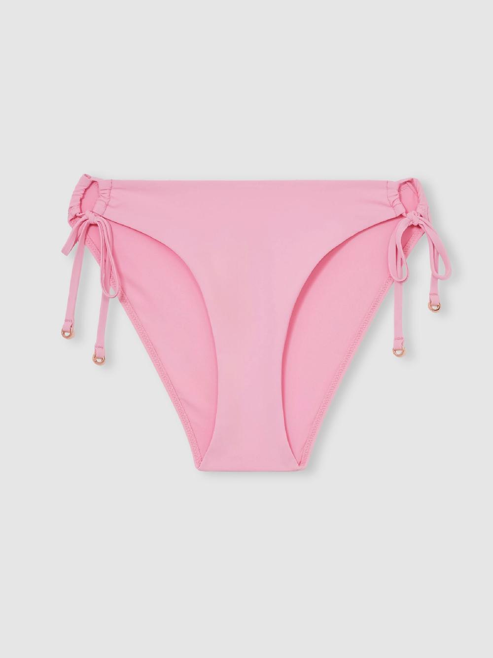 Reiss Side Tie Bikini Bottoms In Pink
