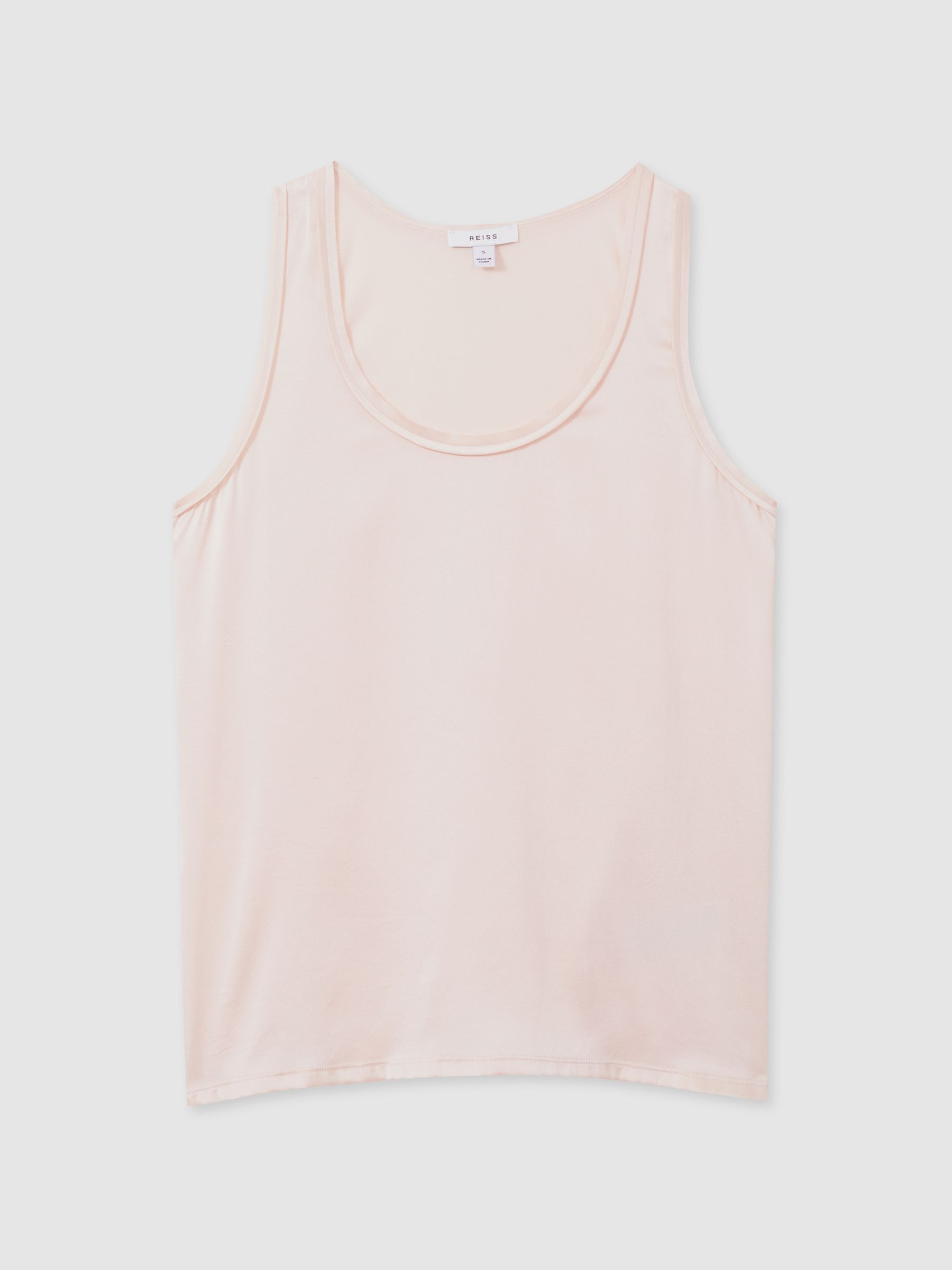 Reiss Silk Front Vest In Nude