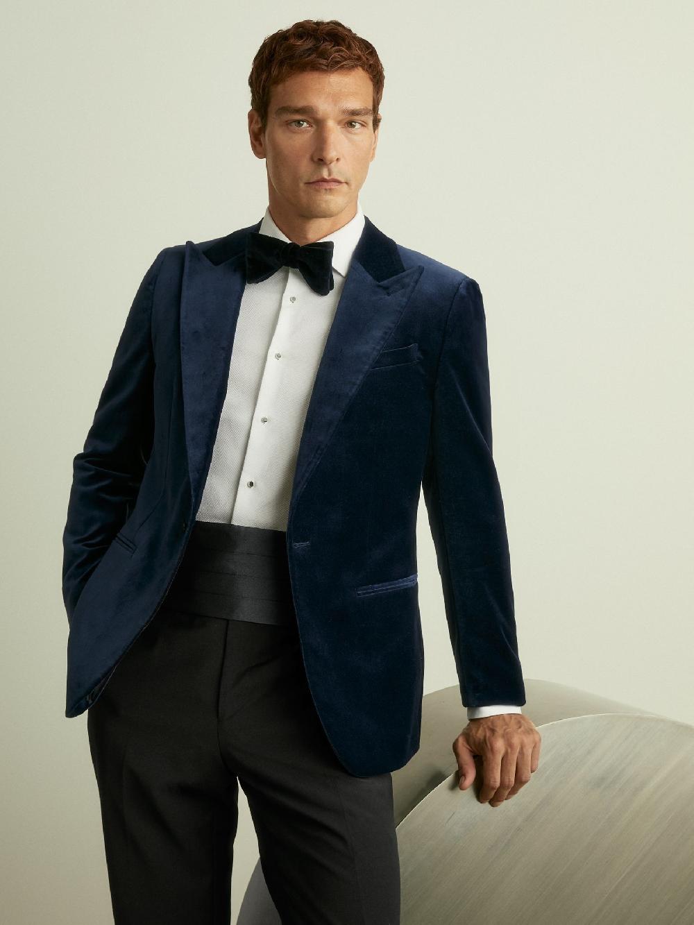 Reiss Silk Grosgrain Cummerbund In Navy