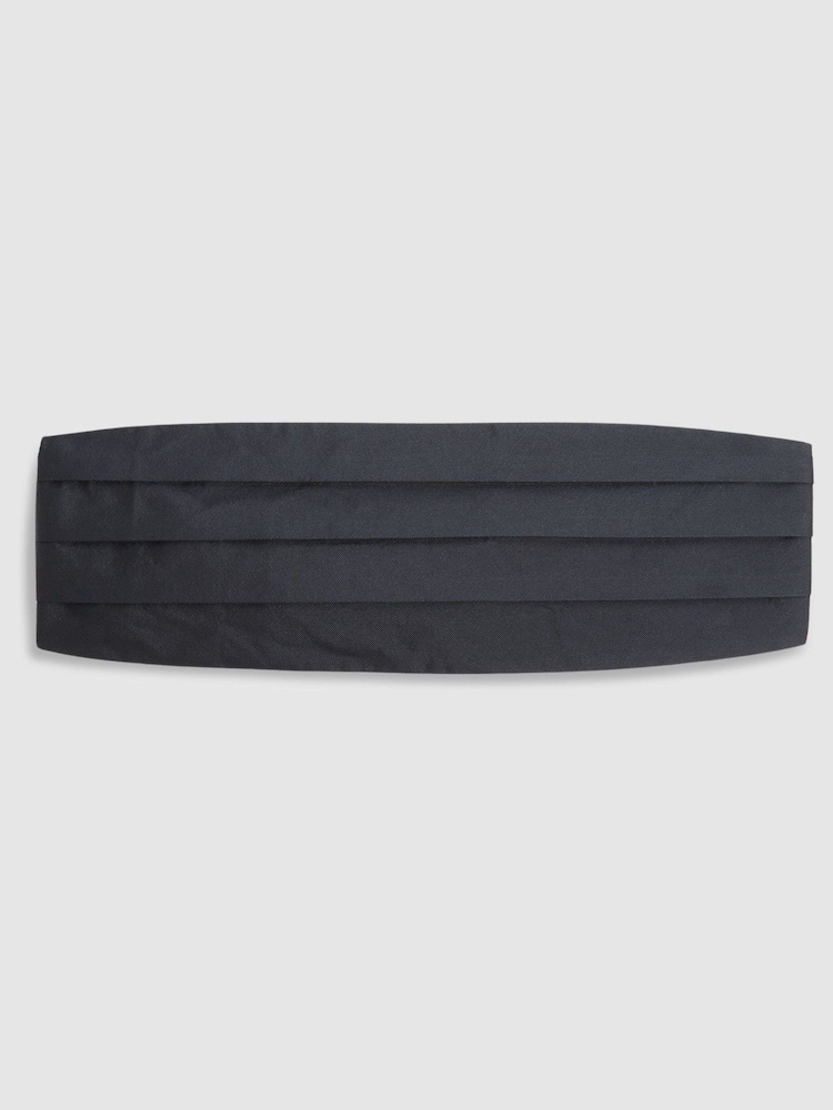 reiss Silk Grosgrain Cummerbund in Navy
