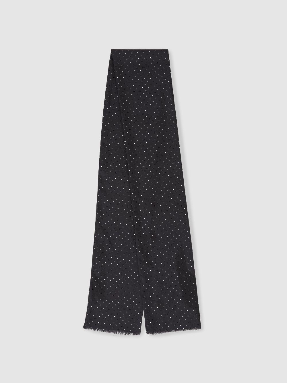 Reiss Silk Polka-Dot Dress Scarf In Black/White