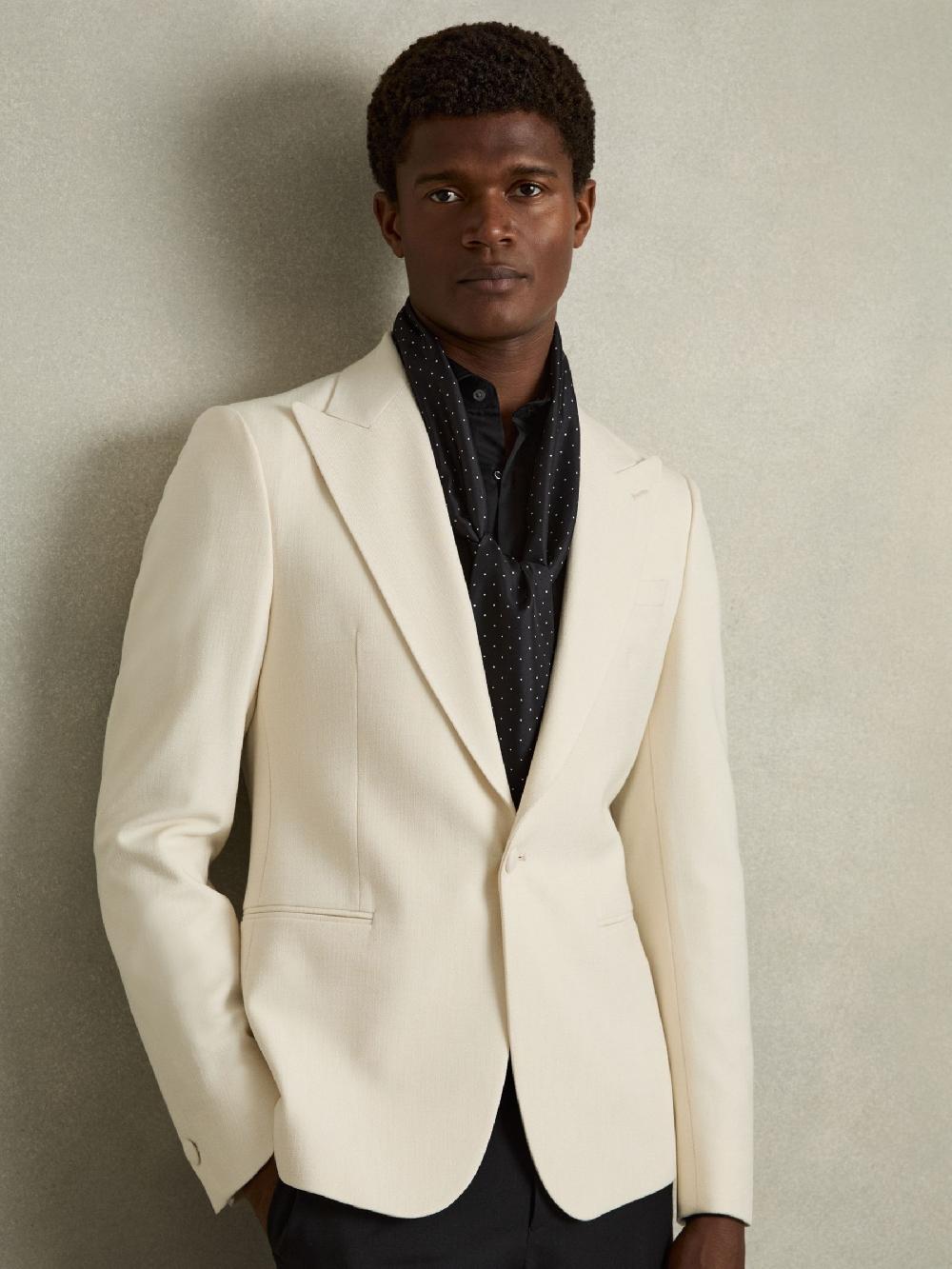 Reiss Silk Polka-Dot Dress Scarf In Black/White