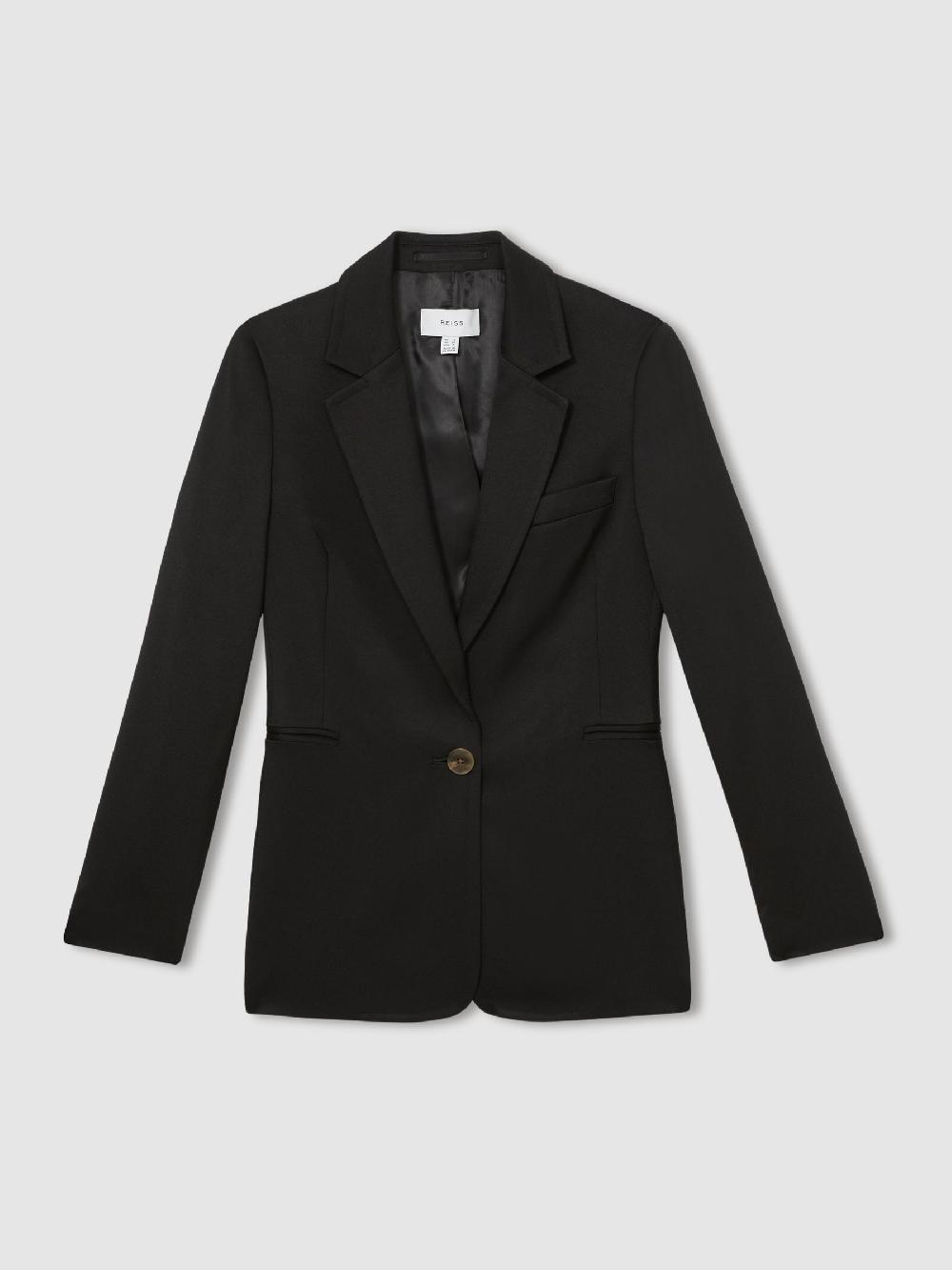 Reiss Single-Breasted Suit Jacket In Black