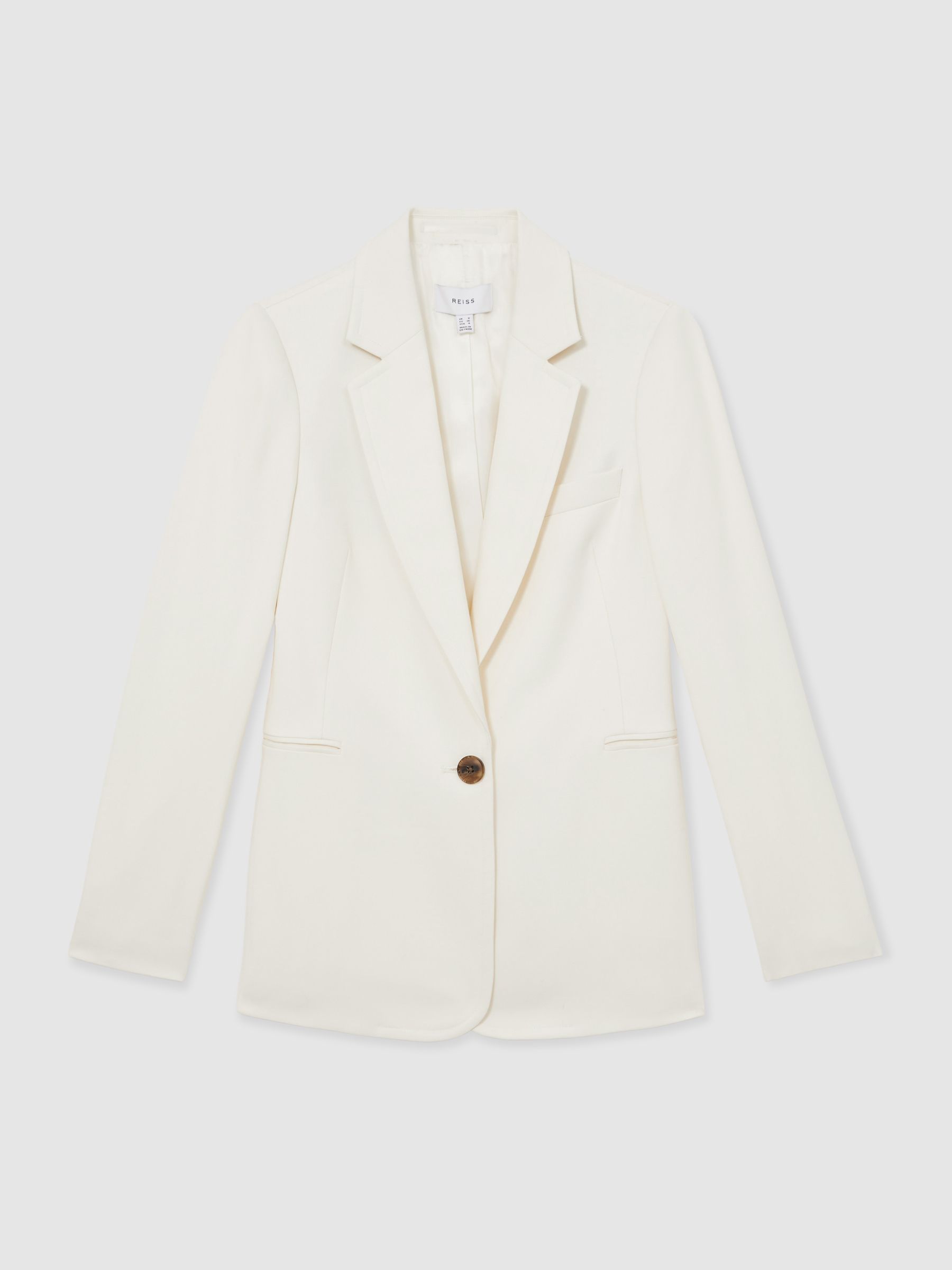 Reiss Single-Breasted Suit Jacket In Cream
