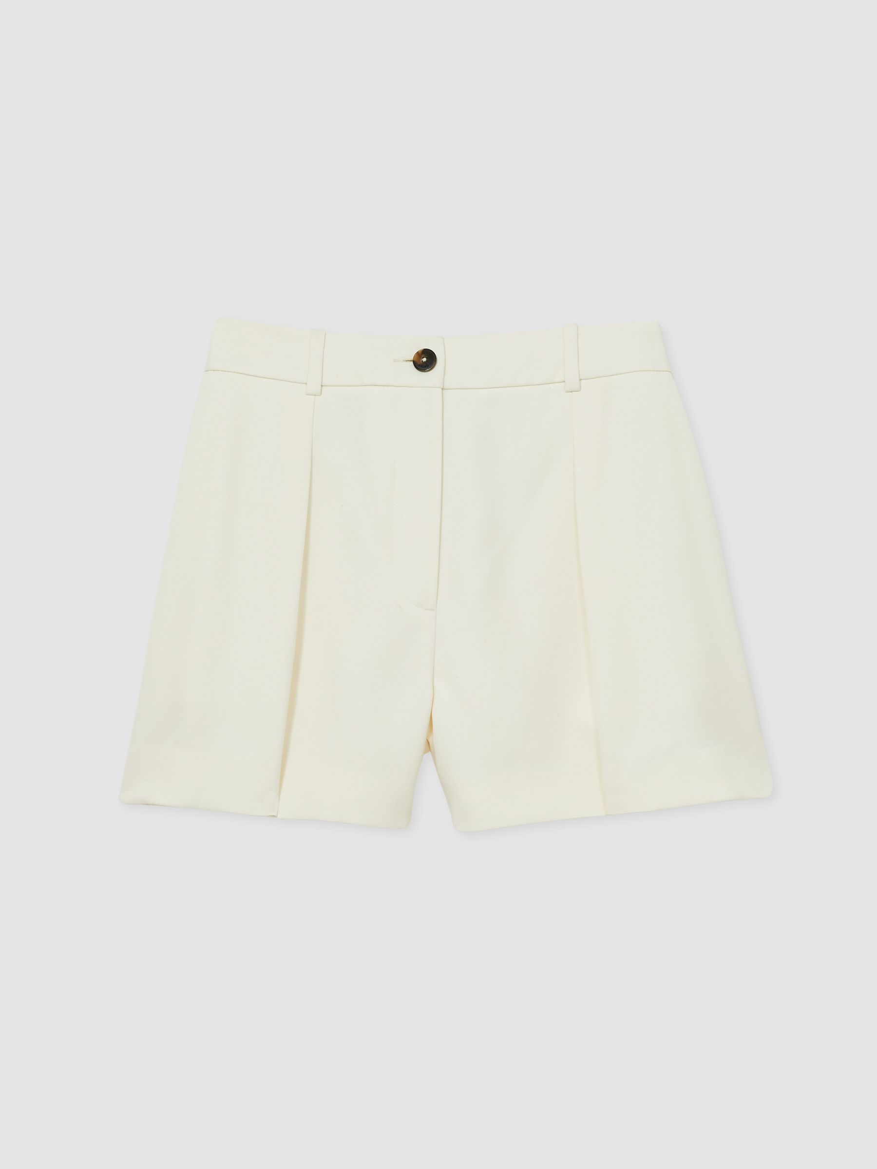 Reiss Single-Pleat Tailored Shorts In Cream