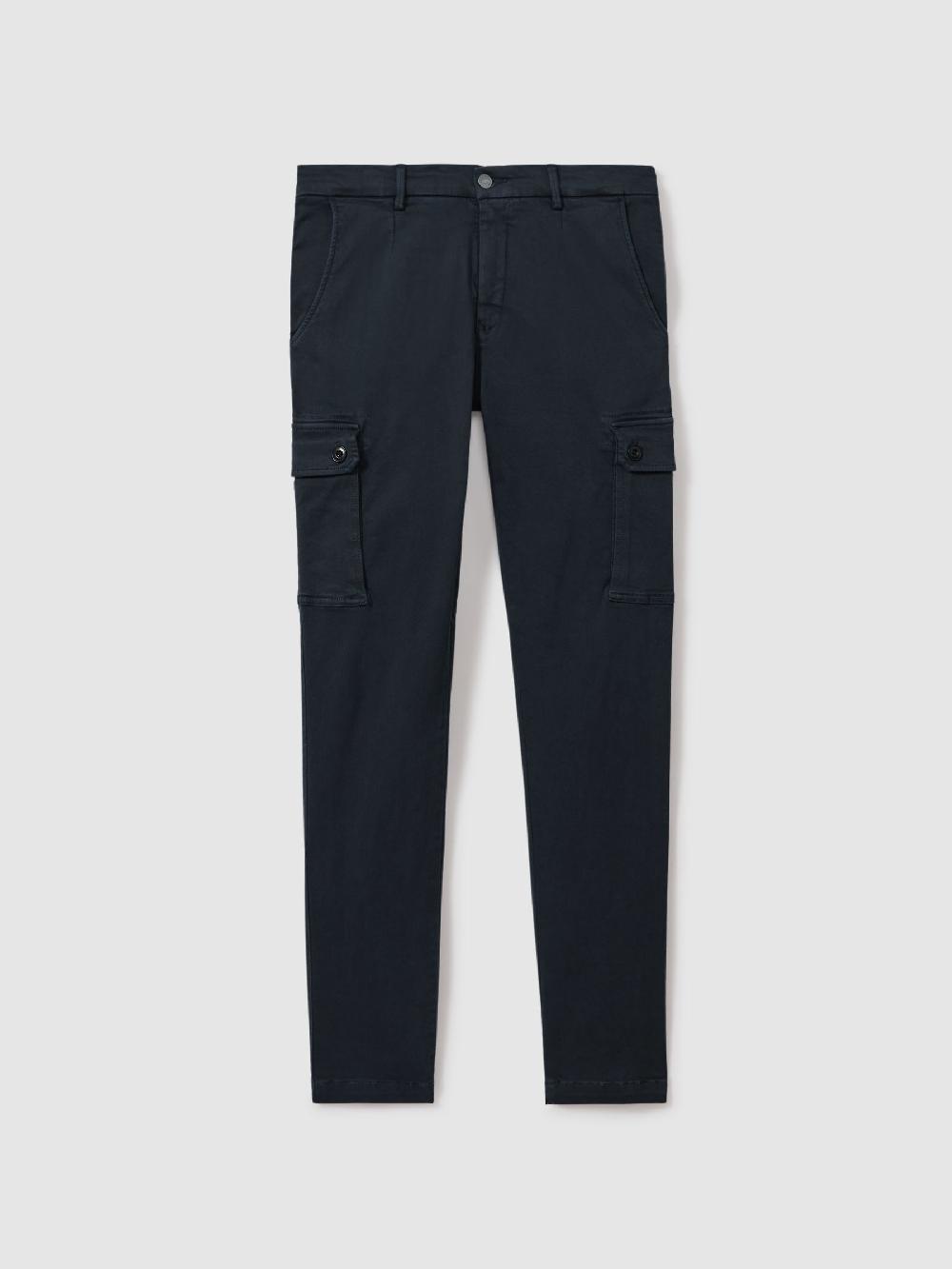 Reiss Slim Fit Cargo Trousers In Blue