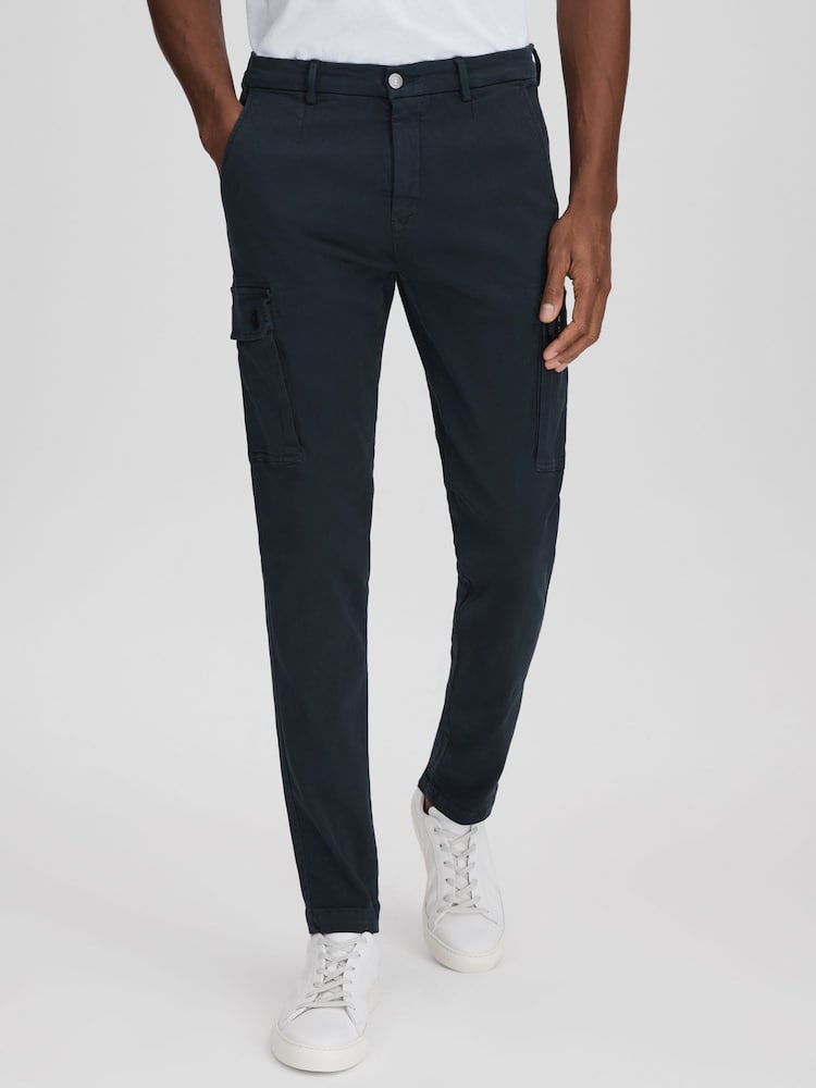 reiss Slim Fit Cargo Trousers in Blue
