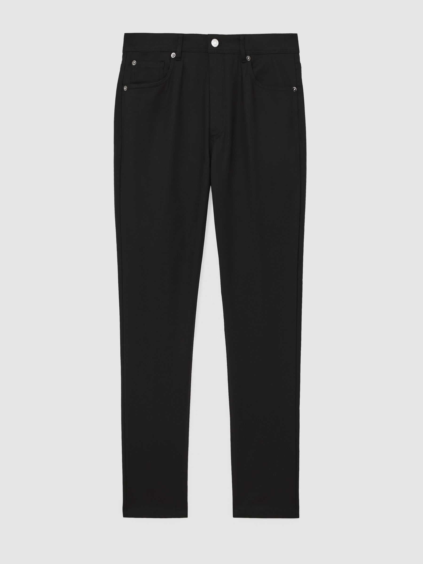 Reiss Slim-Fit Five-Pocket Trousers In Black