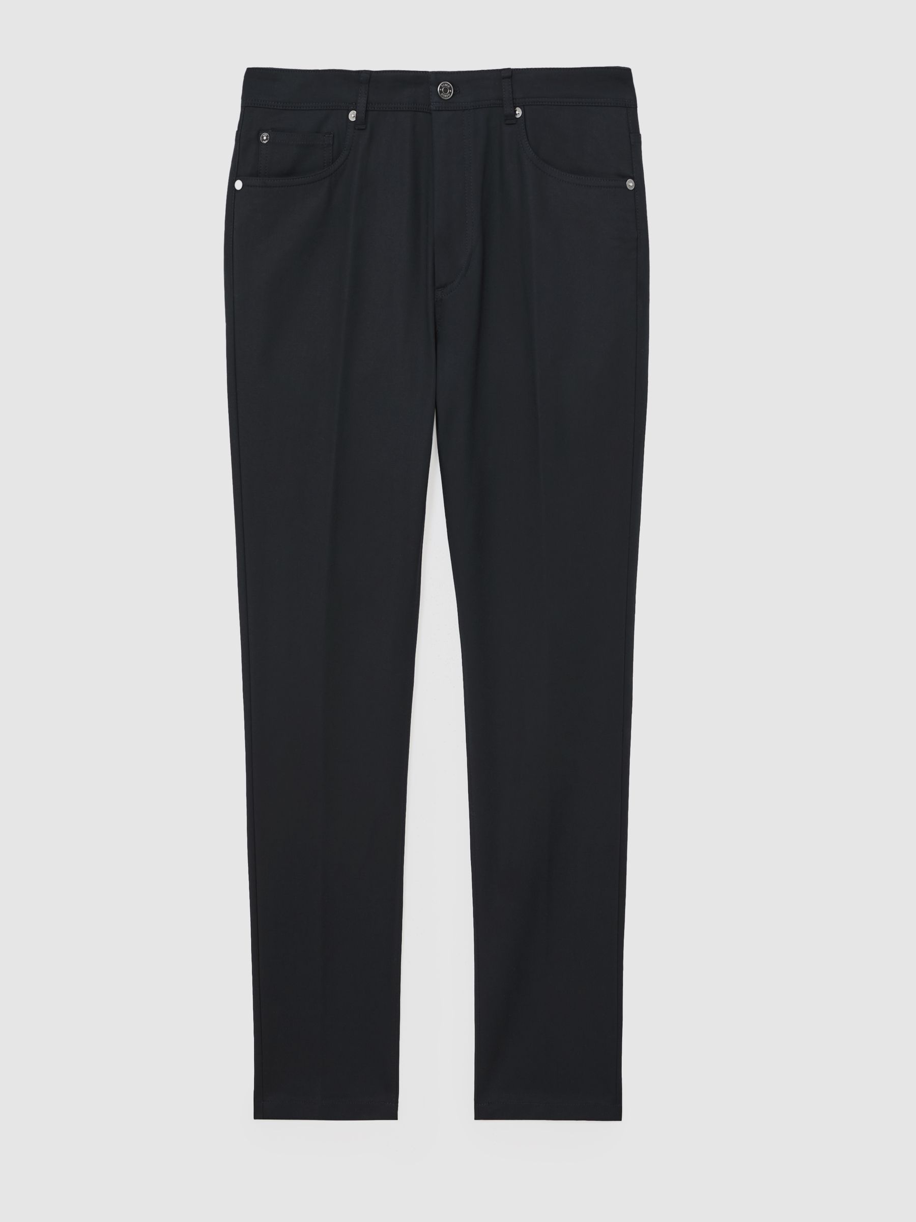 Reiss Slim-Fit Five-Pocket Trousers In Navy