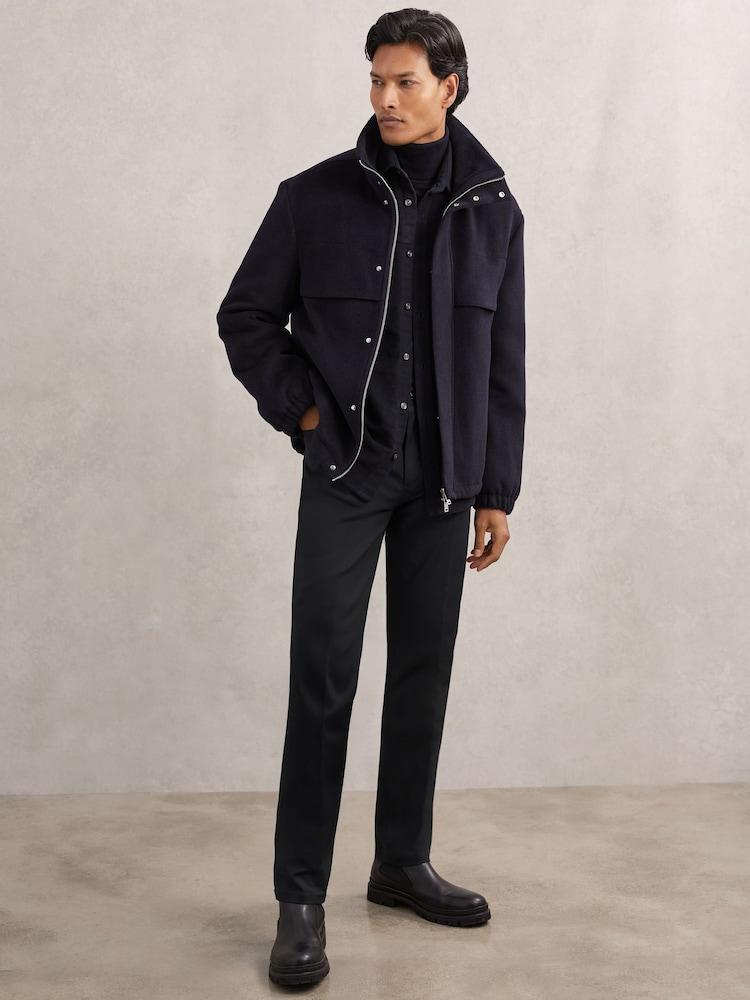 reiss Slim-Fit Five-Pocket Trousers in Navy