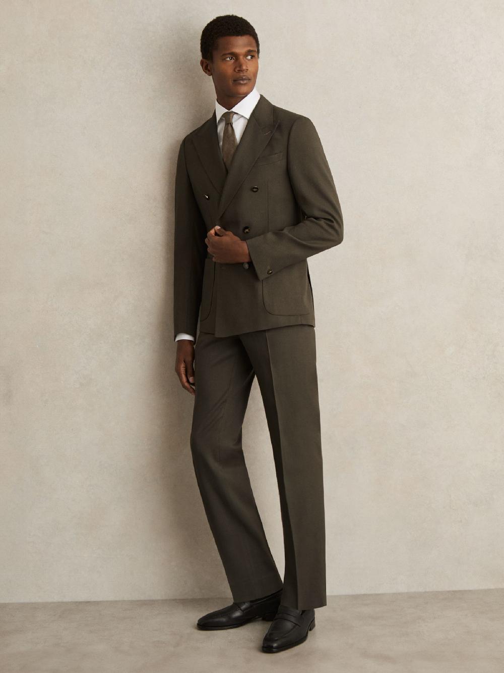 Reiss Slim-Fit Suit Trousers In Dark Green