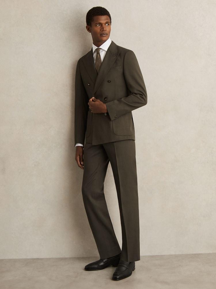 reiss Slim-Fit Suit Trousers in Dark Green