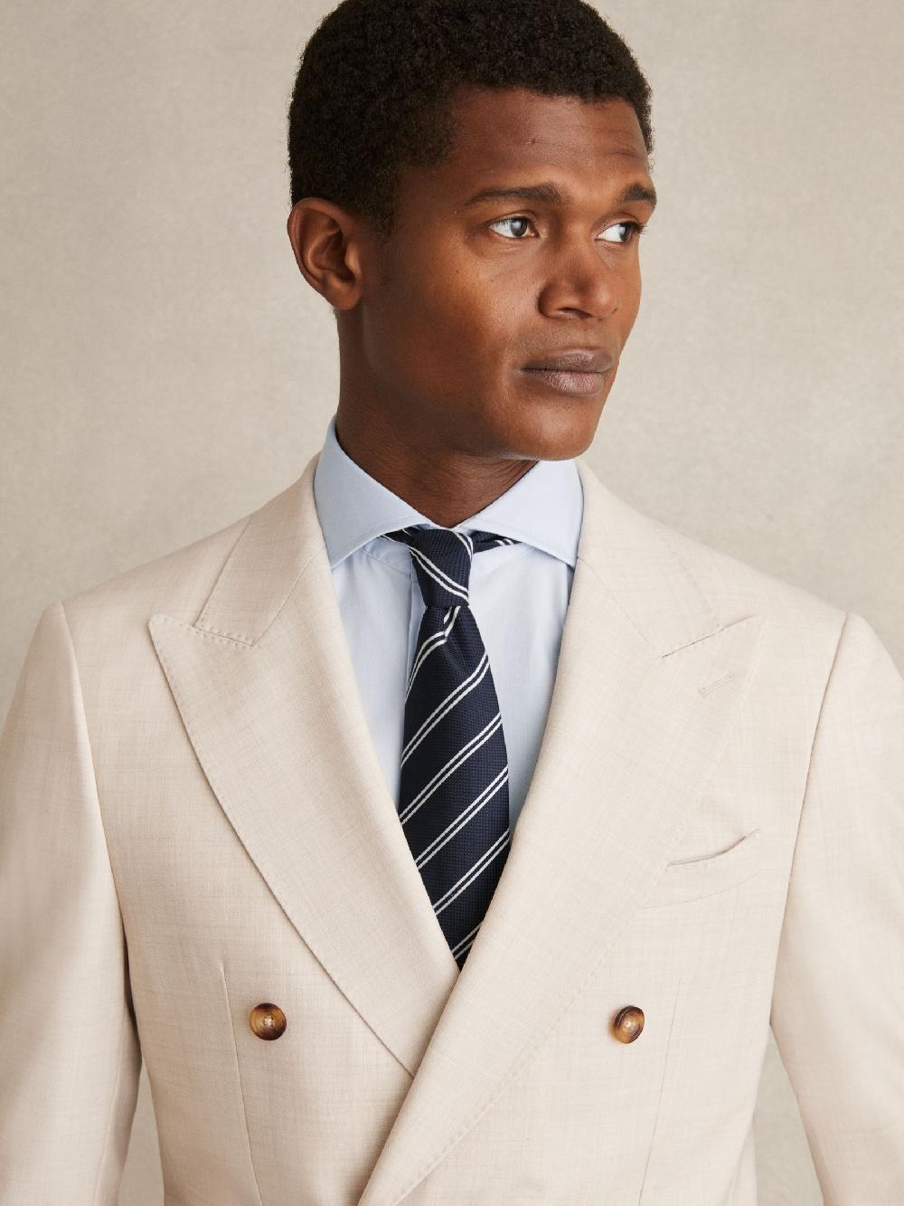 Reiss Slim Fit Two-Fold Cotton Shirt In Soft Blue