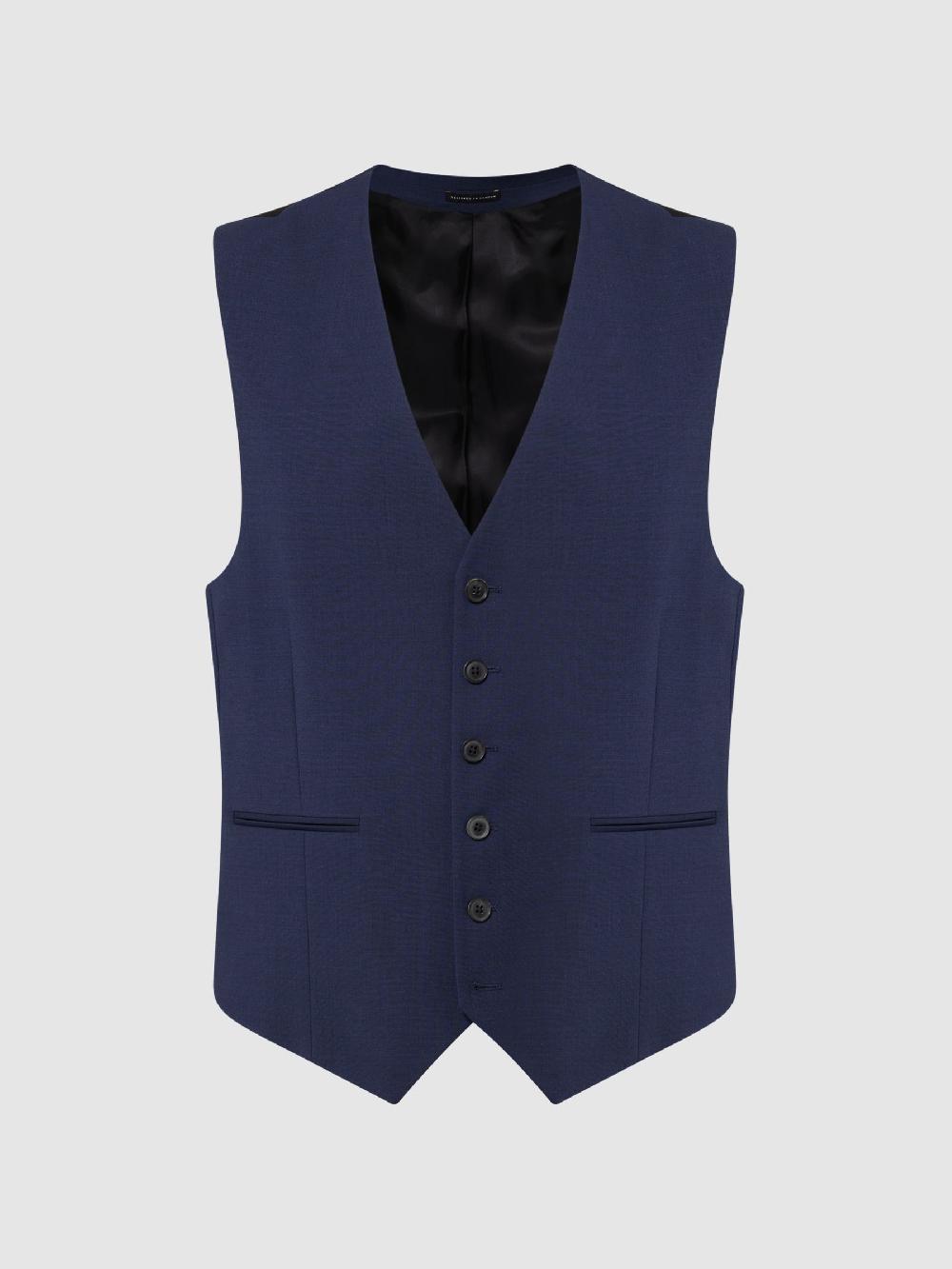Reiss Slim Fit Waistcoat In Bright Blue