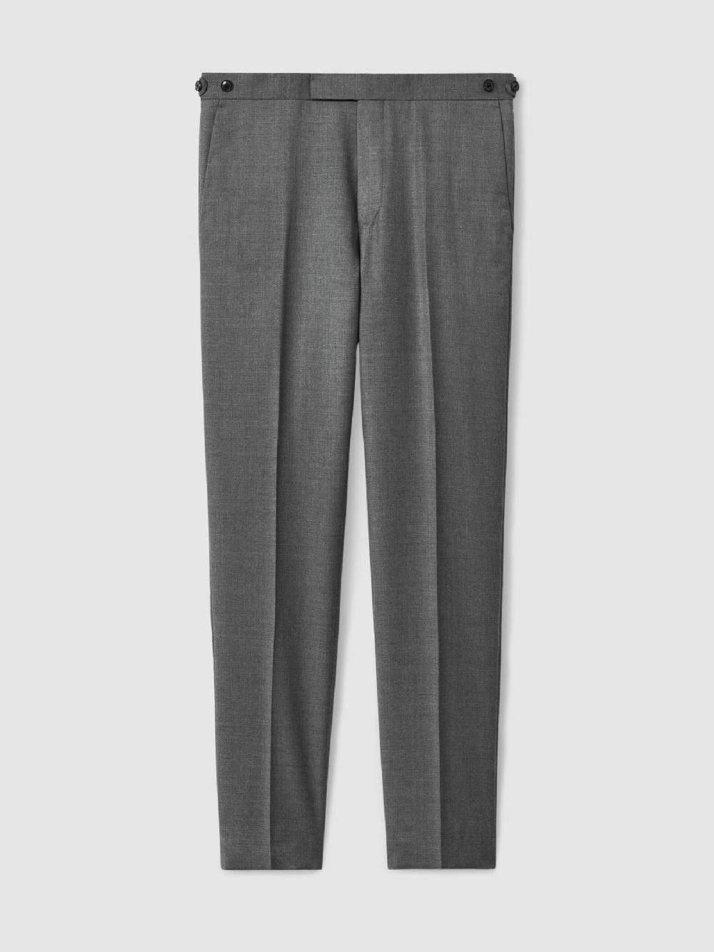 Reiss Slim-Fit Wool Suit Trousers In Grey