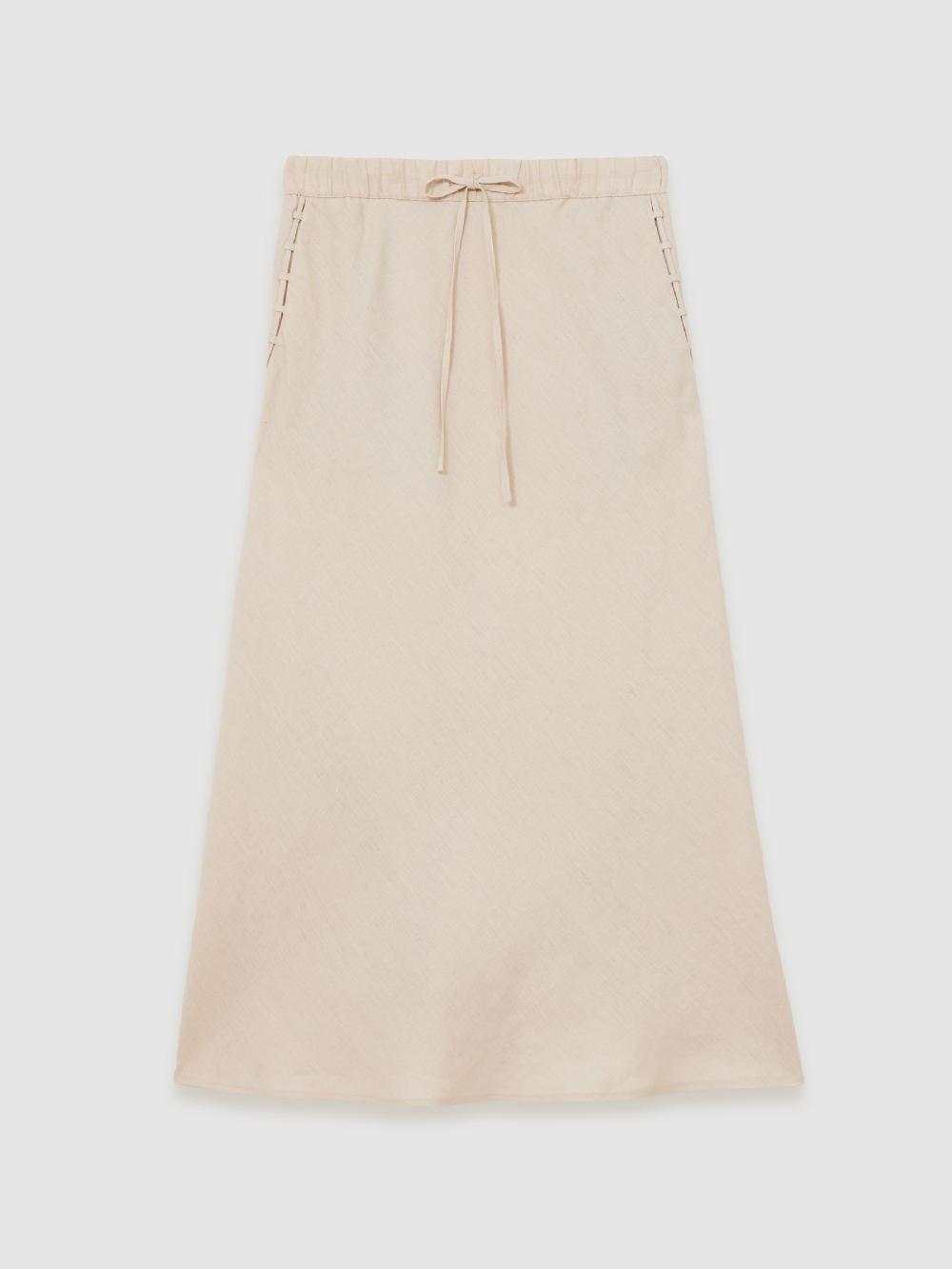 Reiss Slip Midi Skirt In Neutral