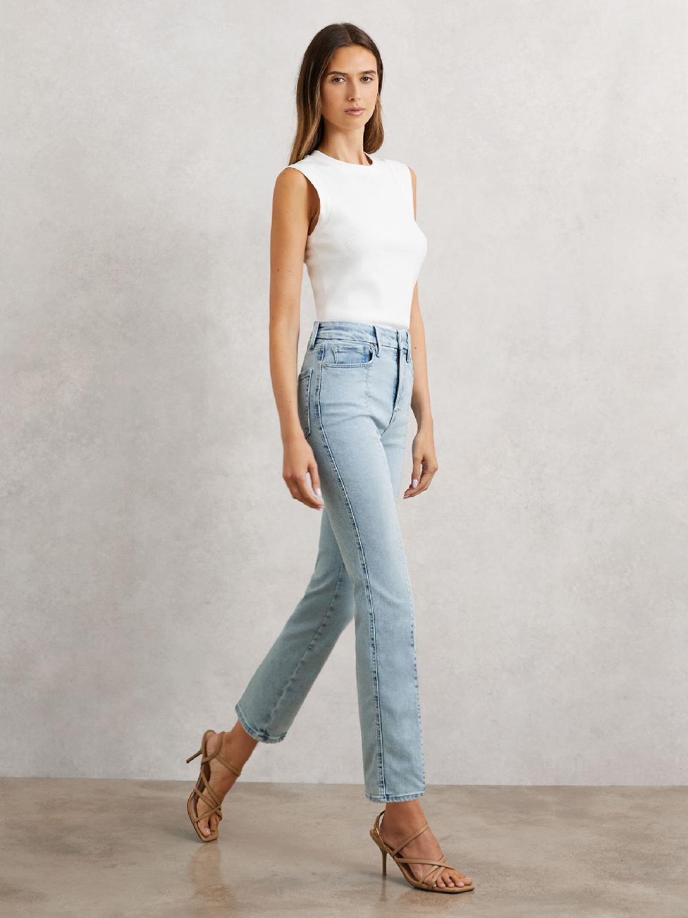 Reiss Straight-Leg Seam Jeans In Blue