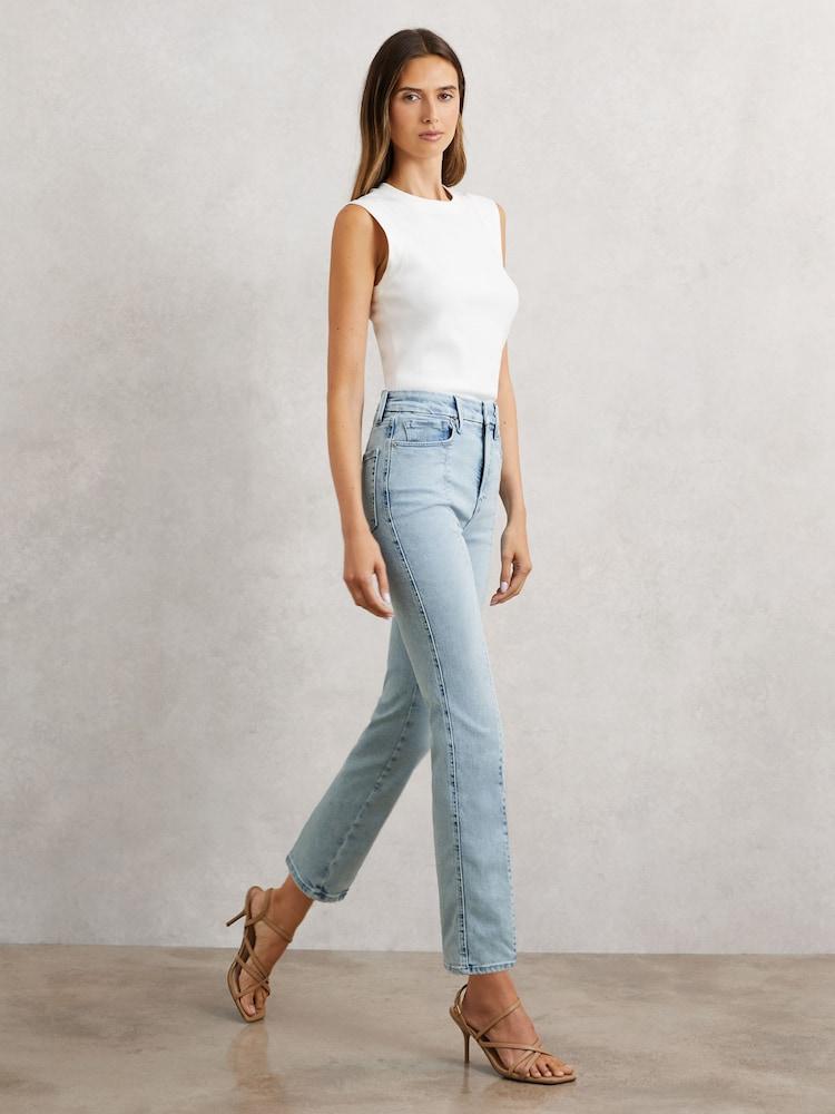 reiss Straight-Leg Seam Jeans in Blue