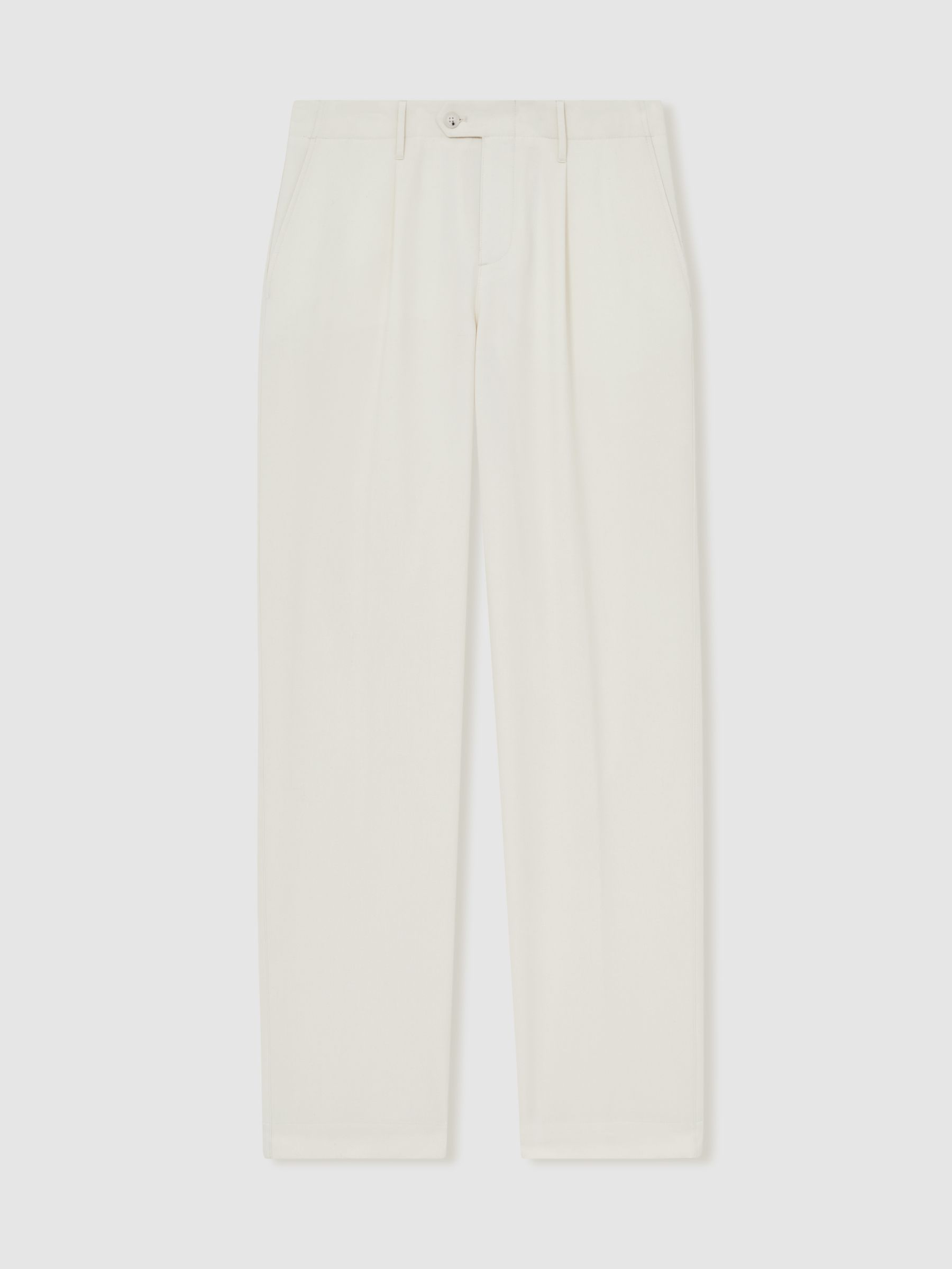 Reiss Straight-Leg Trousers In Off White