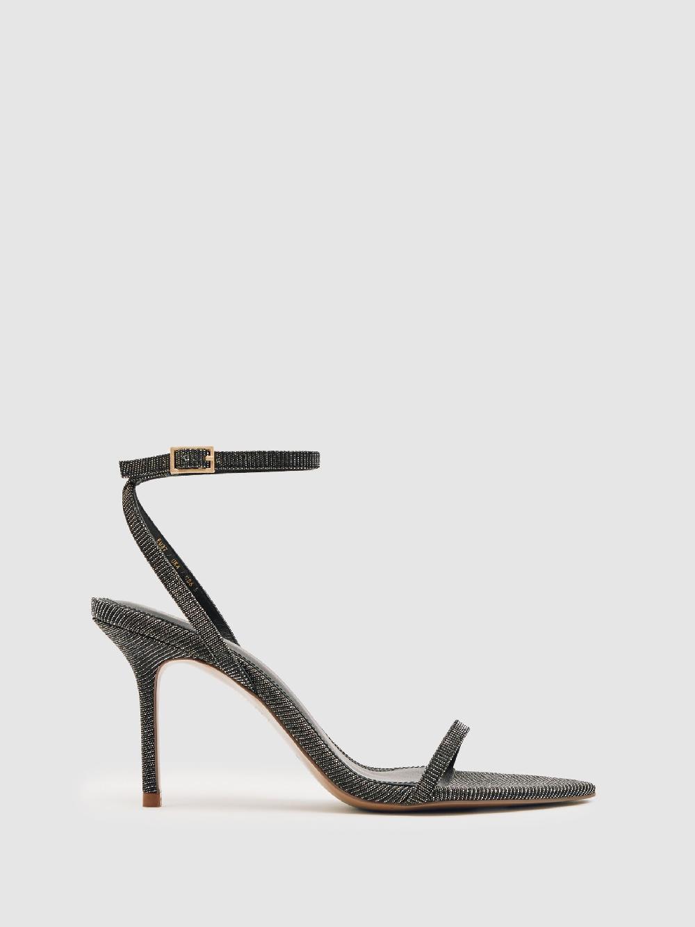 Reiss Strappy Stiletto Sandals In Bronze