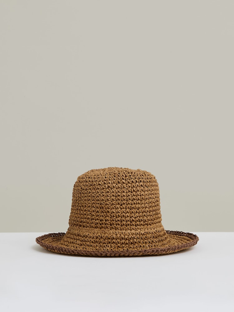 reiss Straw Sun Hat in Tan
