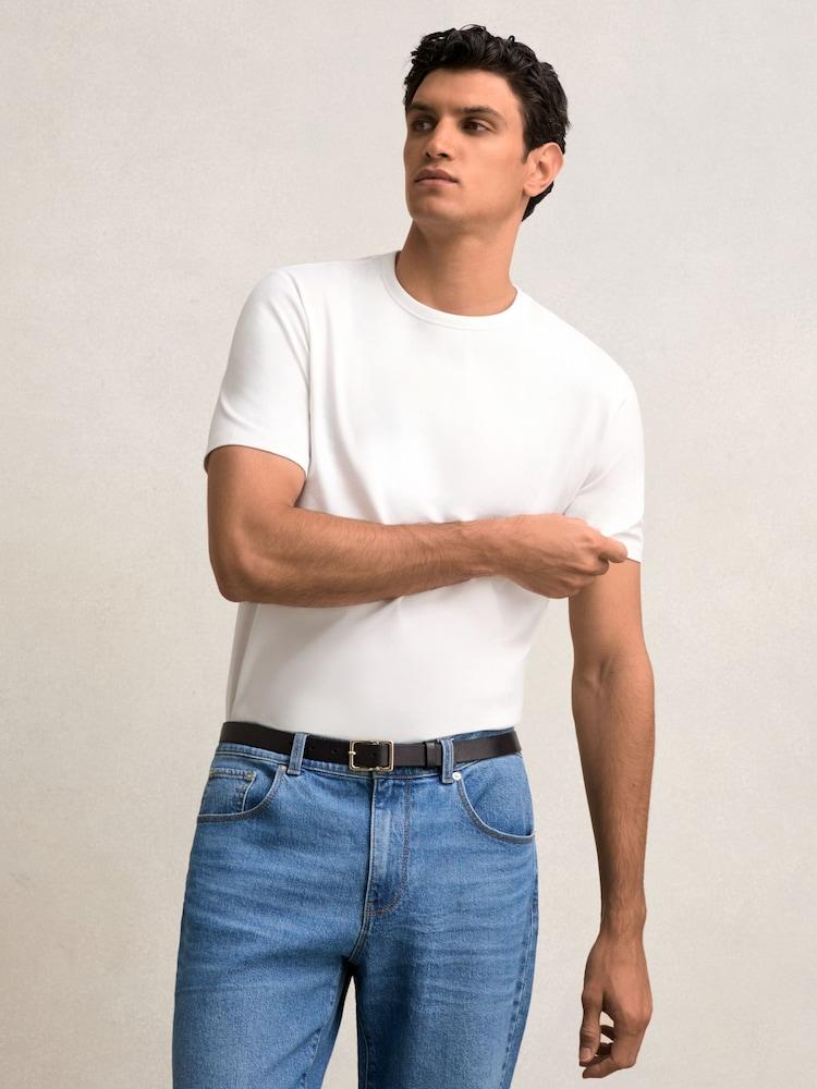 reiss Stretch-Cotton Crew-Neck T-Shirt in White