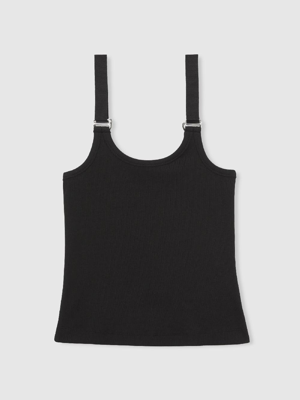 Reiss Stretch-Cotton D-Ring Strap Vest In Black