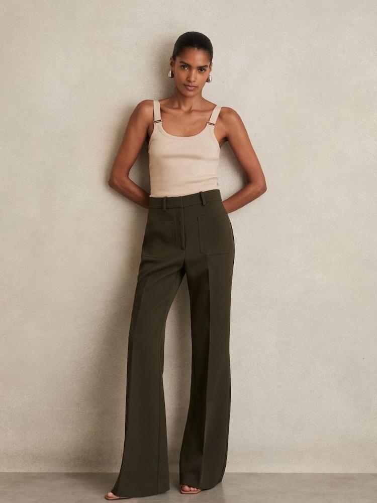 reiss Stretch-Cotton D-Ring Strap Vest in Neutral