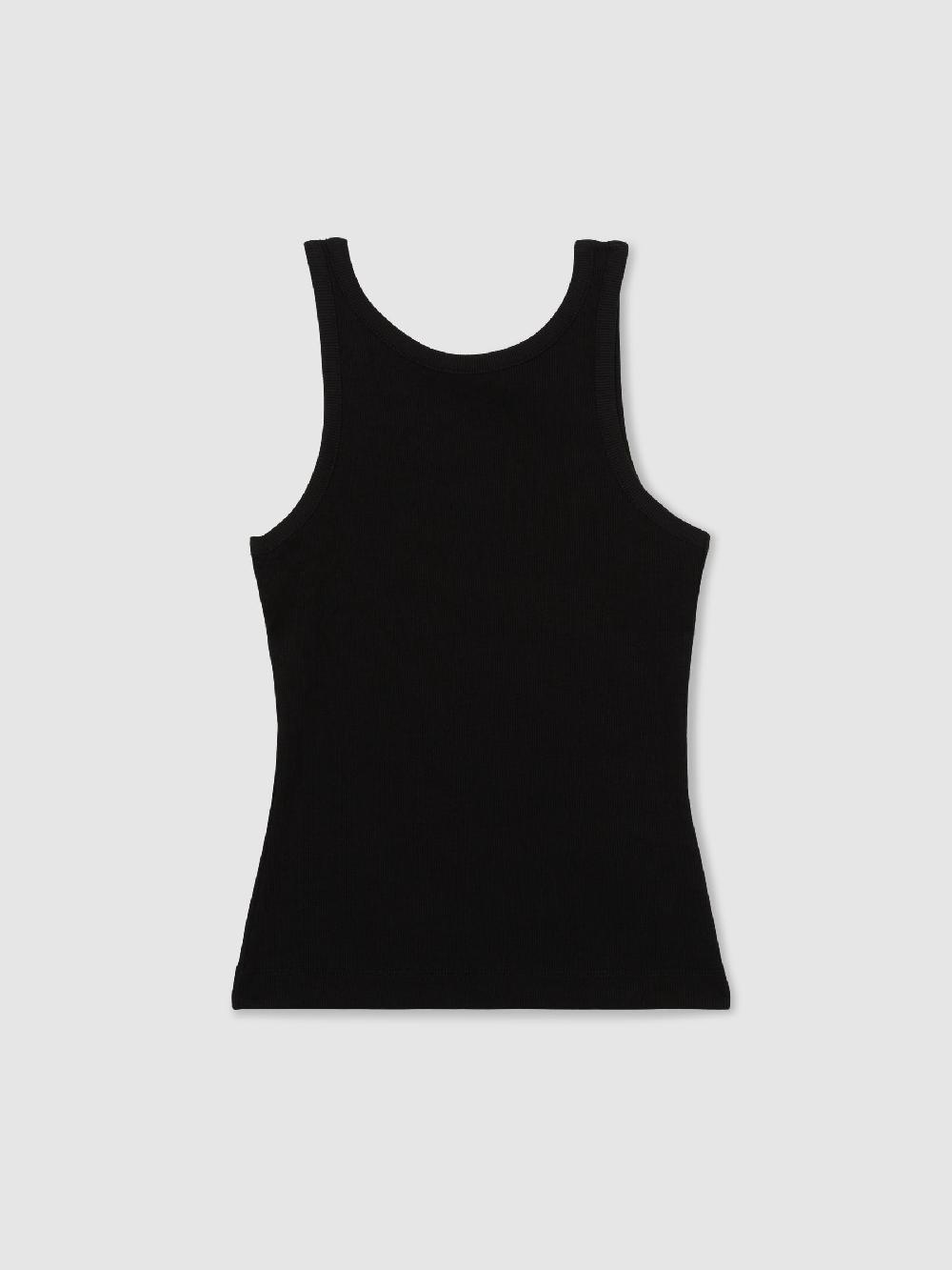 Reiss Stretch-Cotton Low-Back Vest In Black