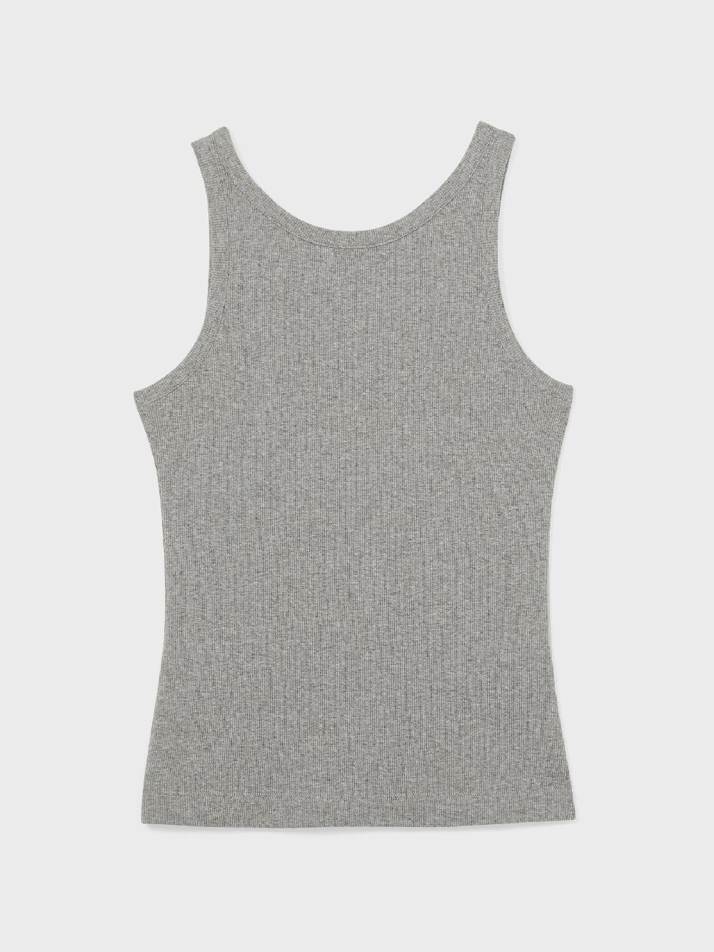 Reiss Stretch-Cotton Low-Back Vest In Grey Marl