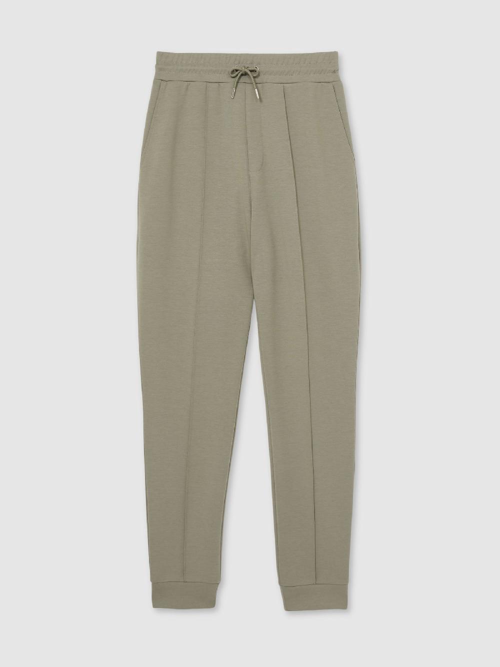 Reiss Stretch-Jersey Tailored Joggers In Sage