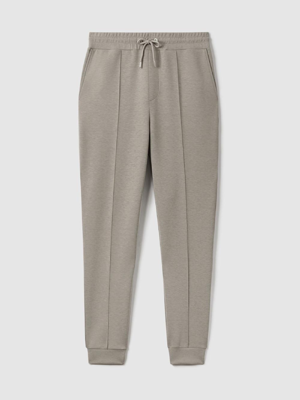 Reiss Stretch-Jersey Tailored Joggers In Taupe