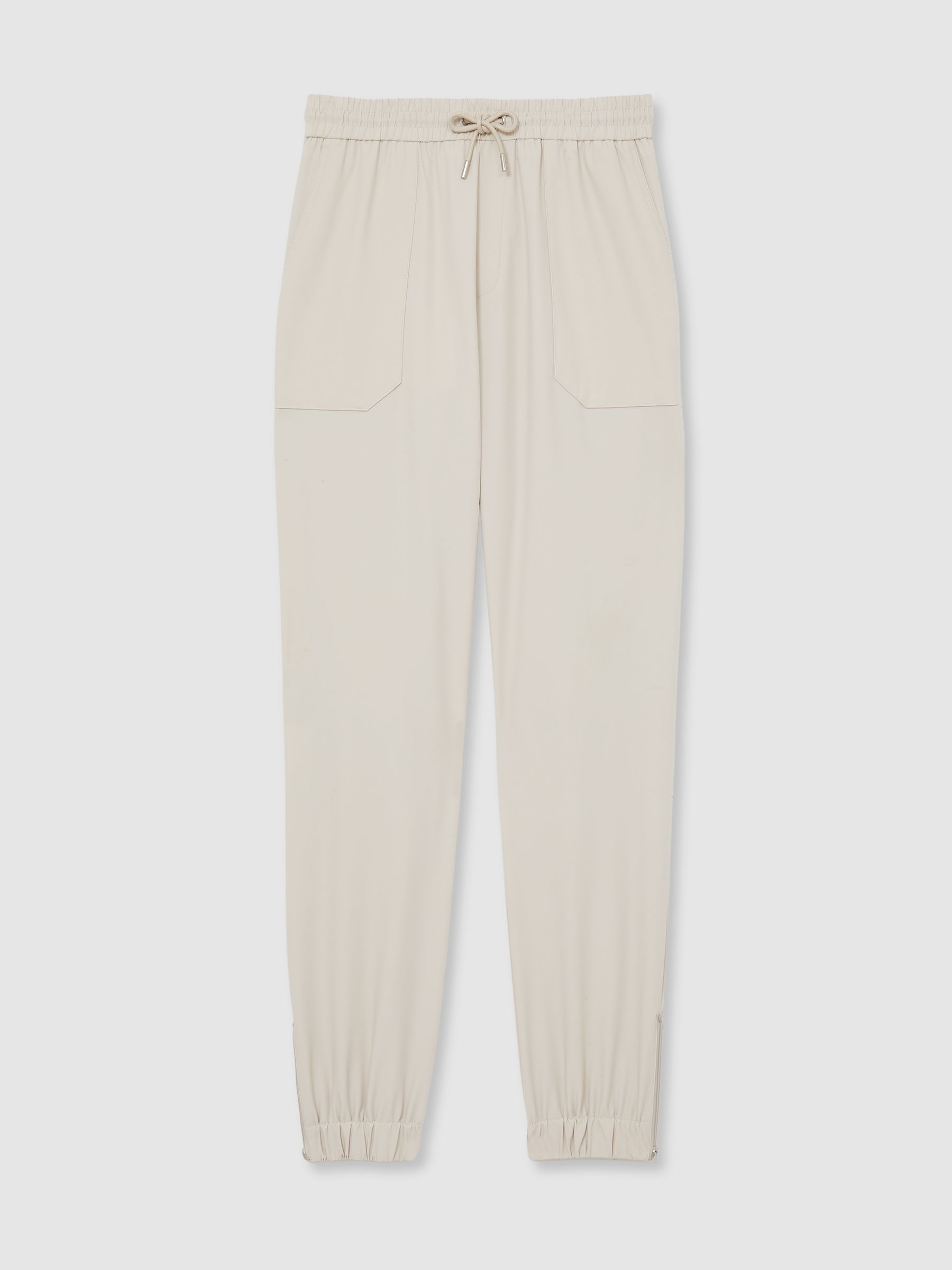 Reiss Stretch-Nylon Cuff Trousers In Stone