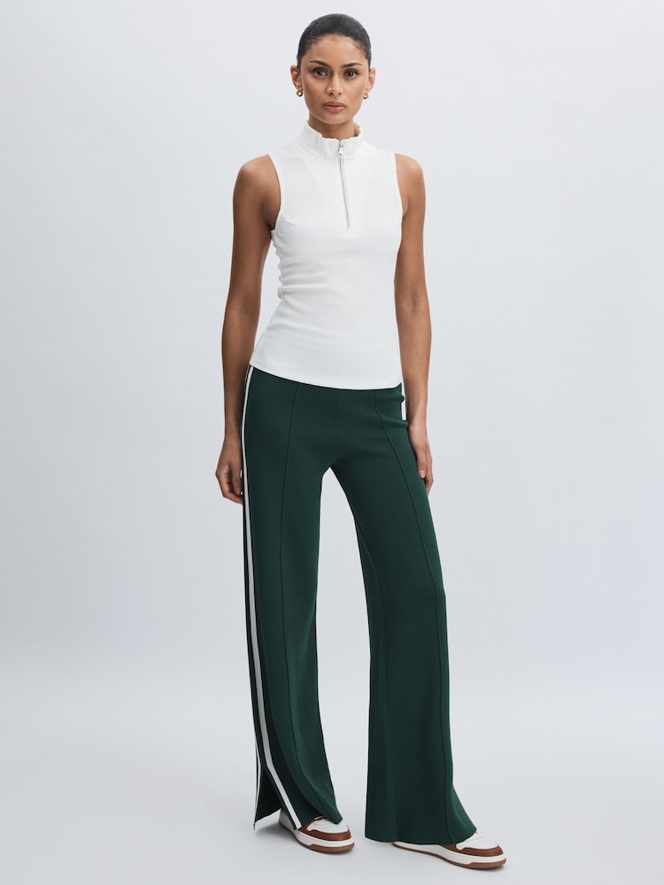 reiss Stripe Knitted Joggers in Green