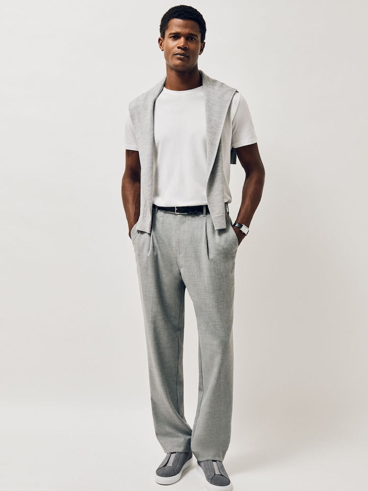 reiss Suede Slip-On Elasticated Trainers in Grey