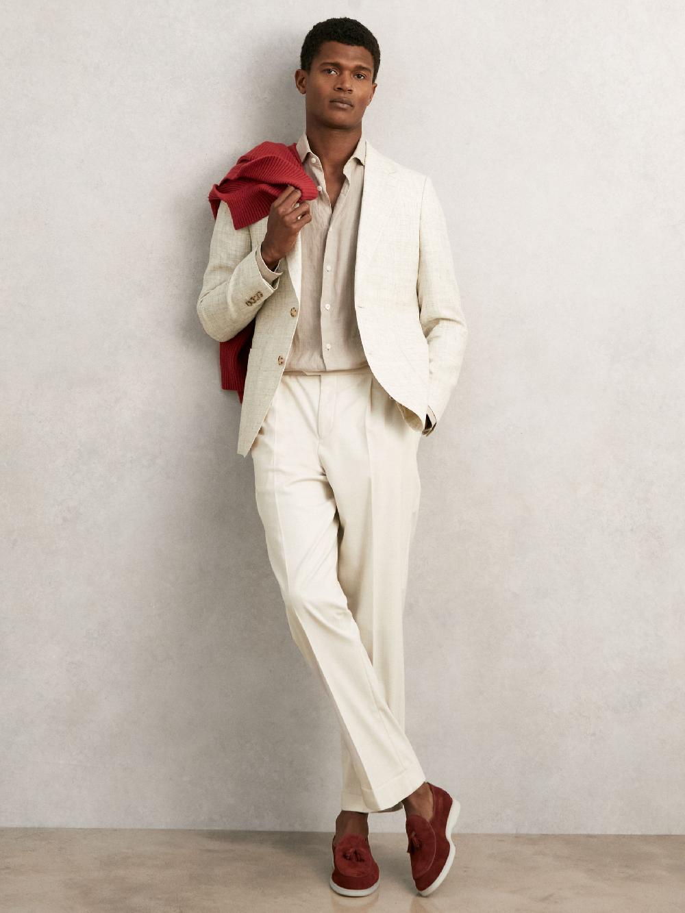 Reiss Suede Tassel Loafers In Maroon Red