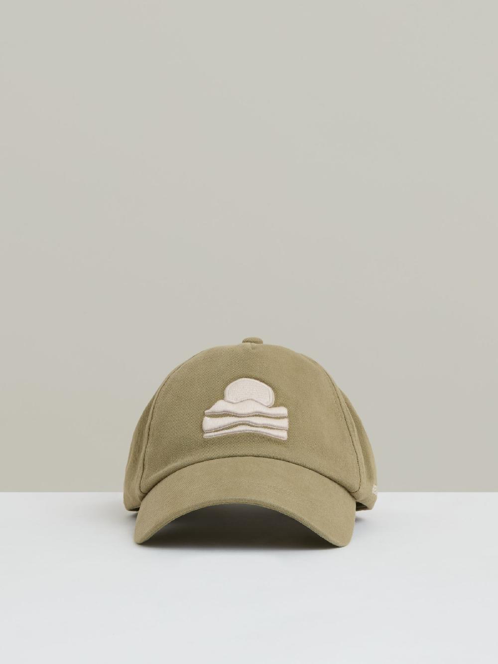 Reiss Sunset-Embroidered Cap In Washed Sage