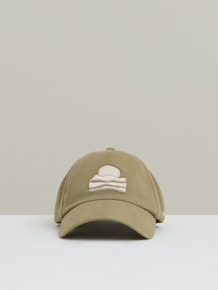 reiss Sunset-Embroidered Cap in Washed Sage