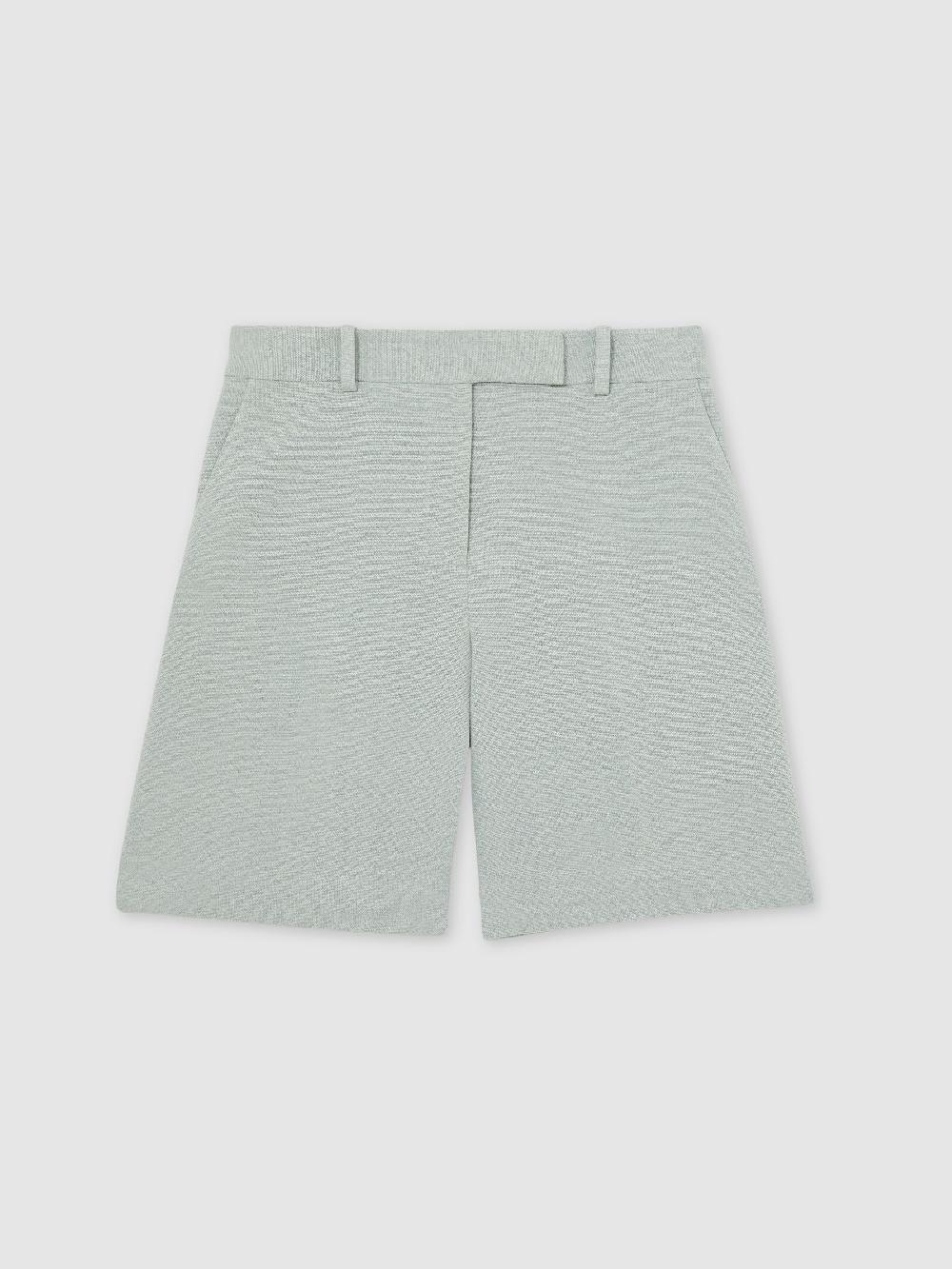 Reiss Tailored Bermuda Shorts With Linen In Blue