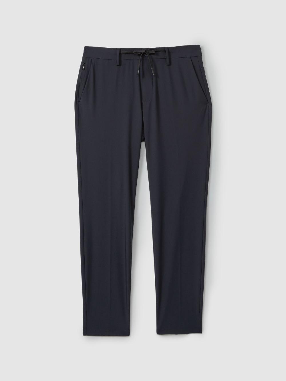 Reiss Technical Stretch Relaxed Trousers In Navy