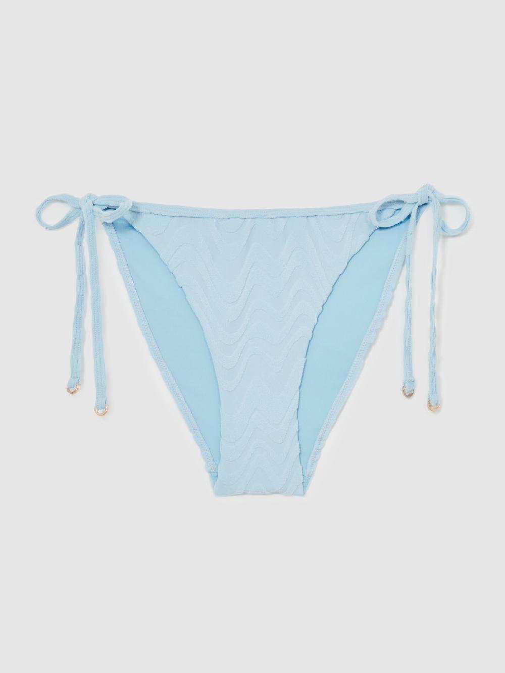 Reiss Textured Wave Bikini Bottoms In Blue