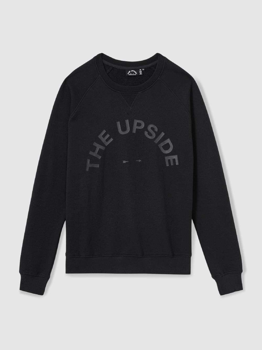Reiss The Upside Cotton Logo Sweatshirt In Black