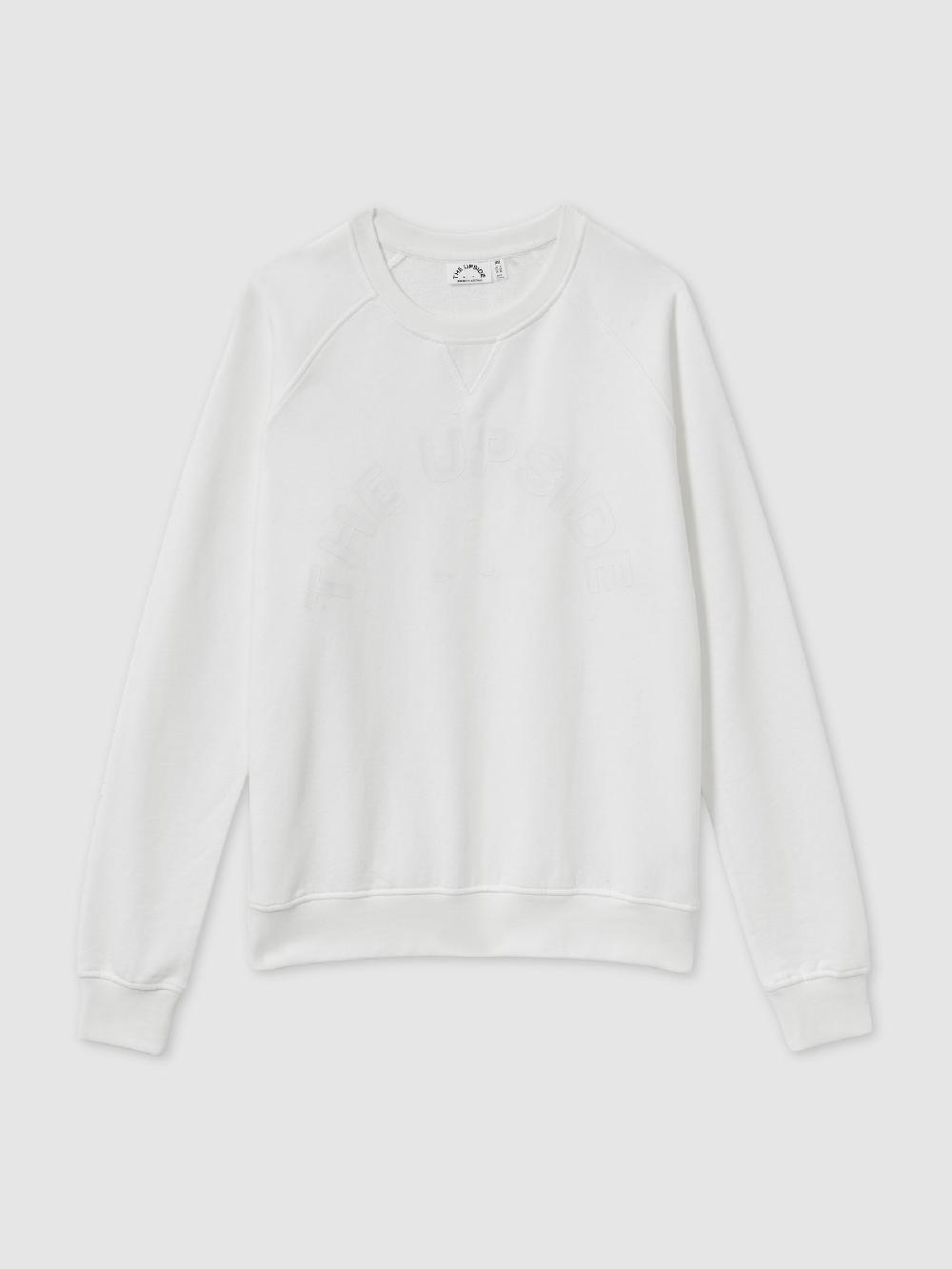 Reiss The Upside Cotton Logo Sweatshirt In White