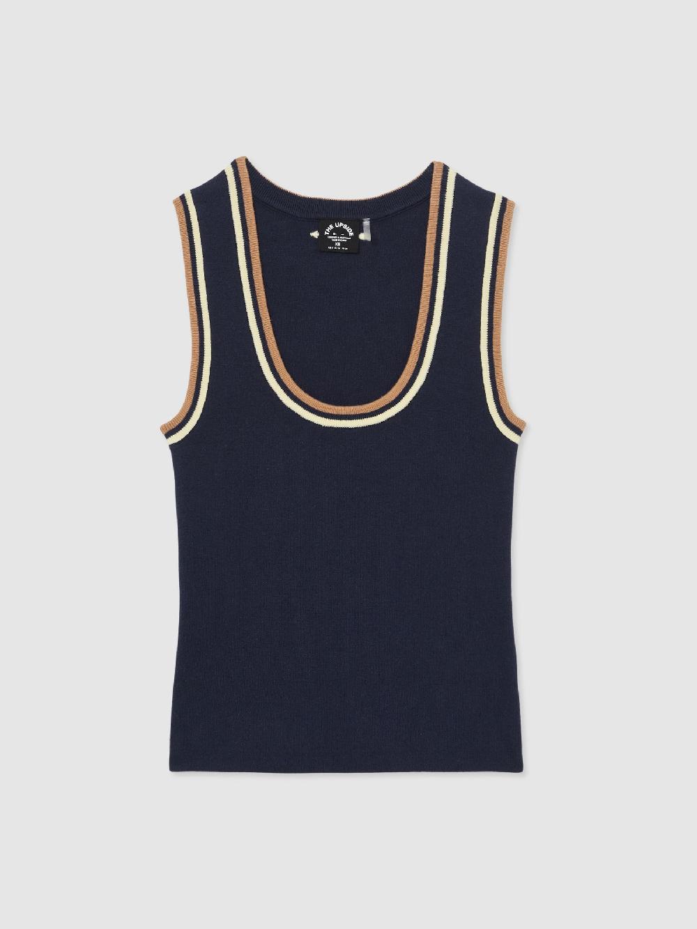 Reiss The Upside Knitted Tank Top In Navy