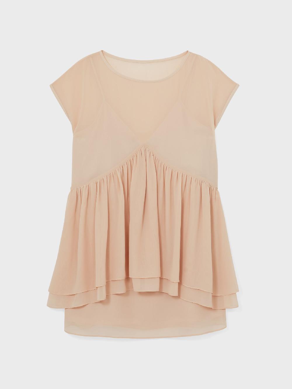 Reiss Tiered Mini Dress In Pale Pink