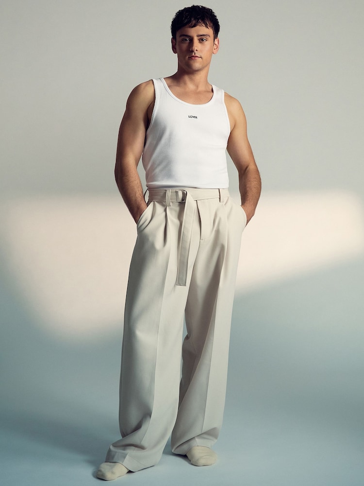 reiss Reiss | Tom Daley Cotton Lover Vest with Stretch in White