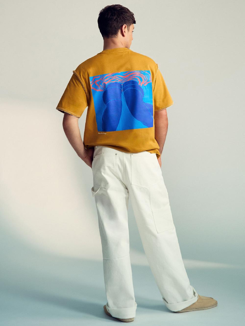 Reiss Reiss | Tom Daley Graphic-Print T-Shirt In Yellow